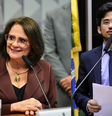 Justiça rejeitou ações populares de Damares Alves e Kim Cataguiri   Foto: Divulgação/Senado Federal/Câmara dos Deputados