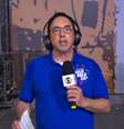 Pedro Bassan até levou uma 'cola' em papel para conseguir transmitir todas as informações que ocuparam mais de 3 minutos da transmissão  Foto: Reprodução/TV