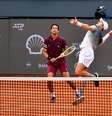 João Fonseca e Marcelo Melo durante a final de duplas do Rio Open.  Foto: Divulgação/Fotojump/Rio Open / Estadão