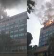 Fogo atinge telhado da sede do Ministério Público do Rio de Janeiro  Foto: Reprodução/TV Globo