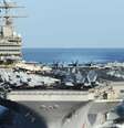 O navio porta-aviões USS Abraham Lincoln, em imagem divulgada pela Marinha dos EUA  Foto: US Navy