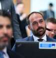Eduardo Bolsonaro perdeu o cargo de deputado federal por estar nos EUA e, após condenação pelo STF, perdeu seu cargo público como escrivão da Polícia Federal  Foto: Edilson Rodrigues/Agência Senado / Estadão