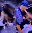 Câmera de segurança registra homem dando socos em ex-companheira dentro de elevador em Guarulhos  Foto: Reprodução/Redes sociais 