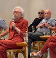 Fernanda Montenegro e Ary Fontoura na coletiva de 'Velhos Bandidos'  Foto: 