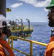 Funcionários da Petrobras na base de Almirante Tamandaré em outubro de 2025  Foto: ANSA / Ansa - Brasil