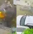 Carro foi arremessado após ser atingido por míssil iraniano  Foto: Reprodução/AlJazeera