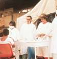 No acampamento montado em um campo de futebol, mais de 110 mil pessoas foram examinadas para detectar quem estava contaminado  Foto: CNEN / BBC News Brasil
