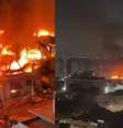Vídeos mostram incêndio em fábrica de mesas de sinuca no Brás, em São Paulo  Foto: Reprodução