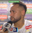 Neymar em entrevista após vitória do Santos  Foto: Reprodução/Premiere