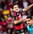 Pedro exalta a torcida após fazer o primeiro gol do Flamengo sobre o Santos. Enfim, bola na rede é com ele.  Foto: Adriano Fontes/Flamengo / Jogada10