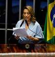 Soraya Thronicke durante fala no Senado.  Foto: Wilton Junior/Estadão / Estadão