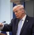 Presidente Donald Trump quer que EUA tome o controle do Estreito de Ormuz, como afirmou após as negociações presenciais falharem  Foto: ANSA / Ansa - Brasil