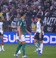 André, do Corinthians, pega em partes íntimas e é expulso em clássico contra o Palmeiras  Foto: Reprodução/CBF
