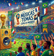 Música e futebol caminham juntos   Foto: Imagem gerada por IA