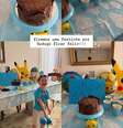 Photo by BIANCA BOCA ROSA ⭐️???? on April 16, 2026. May be an image of lego, chocolate cake and text that says '天水果 BEM:VINDO DE.VOLTA GURGO fizemos uma festinha pro Gudugo ficar feliz! ! .KCM BEM-VADO'.  Foto: Famosos e Celebridades