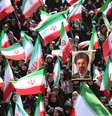 Imagem de Mojtaba Khamenei durante protesto de mulheres em Teerã contra EUA E Israel  Foto: ANSA / Ansa - Brasil