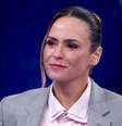 Ana Paula Renault apostou em um look cheio de estilo para participar do 'Domingão com Huck'.  Foto: Reprodução/TV Globo / Purepeople