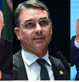 Lula lidera no primeiro turno e empata com Flávio e Zema no segundo turno  Foto: Montagem: Marcelo Camargo/Agência Brasil e Andressa Anholete/Agência Senado 