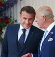 Emmanuel Macron durante visita ao rei Charles III  Foto: ANSA / Ansa - Brasil