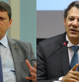 Tarcísio de Freitas (Republicanos) lidera as intenções de voto para o governo do Estado tanto no primeiro quanto no segundo turno  Foto: Montagem: Marcello Casal Jr. e Valter Campanato/Agência Brasil