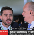 Manifestante invade entrevista do deputado federal Cabo Gilberto Silva  Foto: Reprodução/Globoplay