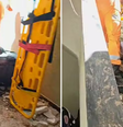 Imagens mostram que parte da aeronave, um monomotor de pequeno porte, entrou no prédio e deteriorou janelas e escadas  Foto: Reprodução 