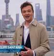 O repórter Felipe Santana está na China para produzir matérias do dia a dia e séries especiais para telejornais da Globo  Foto: Reprodução/@felipetomazsantana
