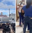 Imagens mostram movimentação em escola após a chegada da PM  Foto: Reprodução