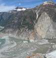 Tsunami foi registrado no fiorde de Tracy Arm, no Alasca, em agosto do ano passado, após um deslizamento em uma encosta montanhosa Foto: UCL Uiversity/Divulgação / Estadão