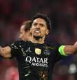 Marquinhos comemora classificação do PSG à final da Liga dos Campeões  Foto: Alex Grimm/Getty Images