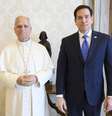 Papa Leão XIV e Marco Rubio durante encontro no Vaticano  Foto: ANSA / Ansa - Brasil