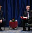 (Imgem de arquivo) O presidente dos EUA, Donald Trump, em reunião com o presidente do Brasil, Luiz Inácio Lula da Silva, em 2025  Foto: Andrew Harnik/Getty Images