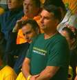 Pré-candidato a presidente, Flávio Bolsonaro participou de ato em Santa Catarina que lançou pré-candidaturas do partido. Entre elas, a de Carlos Bolsonaro, ex-vereador do Rio, ao Senado Foto: @FlavioBolsonaro via YouTube / Estadão