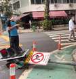 Poste de sinalização caído em Copacabana  Foto: Reprodução/X/Centro de Operações Rio
