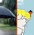 Inmet emitiu alerta laranja para o litoral de Pernambuco, Paraíba e Alagoas. Foto: Reprodução/Freepik/Inmet / Portal de Prefeitura