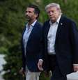 Donald Trump acompanhado do filho mais velho, Trump Jr. Foto: Anna Rose Layden/Getty Images