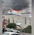 Incêndio atinge igreja na Serra Gaúcha.  Foto: Reprodução/RBS TV