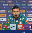 Casemiro foi o primeiro jogador a falar com a imprensa na Granja Comary  Foto: Reprodução/CBF