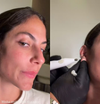 Mari Gonzalez faz procedimento para fechar orelha rasgada  Foto: Reprodução/Instagram