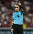 Davi de Oliveira Lacerda também expulsou o meia Carrascal, do Flamengo, durante a partida contra o Palmeiras. Foto: Ruano Carneiro/Getty Image