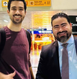 Abdallah Montaser ao reencontrar a esposa e o advogado Willian Fernandes   Foto: Arquivo Pessoal