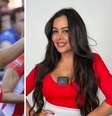 Larissa Riquelme é fotografada durante Copa de 2010 | Anos depois, Larissa posa com celular entre os seios  Foto: Reprodução | Instagram