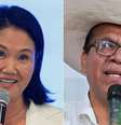 Keiko Fujimori, candidata pelo partido Fuerza Popular, e Roberto Sánchez, do partido Juntos por el Perú  Foto: Getty Images / BBC News Brasil