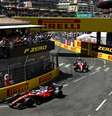 Hamilton terminou no pódio pela segunda vez e Leclerc bateu o carro antes do fim da prova Foto: Reprodução / Scuderia Ferrari