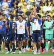 Jogadores da Seleção Brasileira após vitória sobre o Egito  Foto: Kirk Irwin/Getty Images