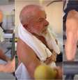 Presidente Lula surge sem camisa em dia de treino na academia  Foto: Reprodução/Instagram