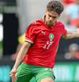 Atacante do Marrocos tem lesão confirmada e está fora da estreia contra o Brasil –  Foto: Divulgação/FRMF / Jogada10