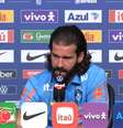 Alisson durante a entrevista coletiva nesta quinta-feira  Foto: Reprodução