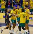 Seleção brasileira celebra ponto contra a Bélgica na Liga das Nações. Foto: Divulgação/CBV / Estadão