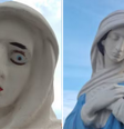 Imagens cristãs que tinham os rostos sem contornos impactaram ao aparecerem "restauradas"  Foto: Reprodução/MGTV